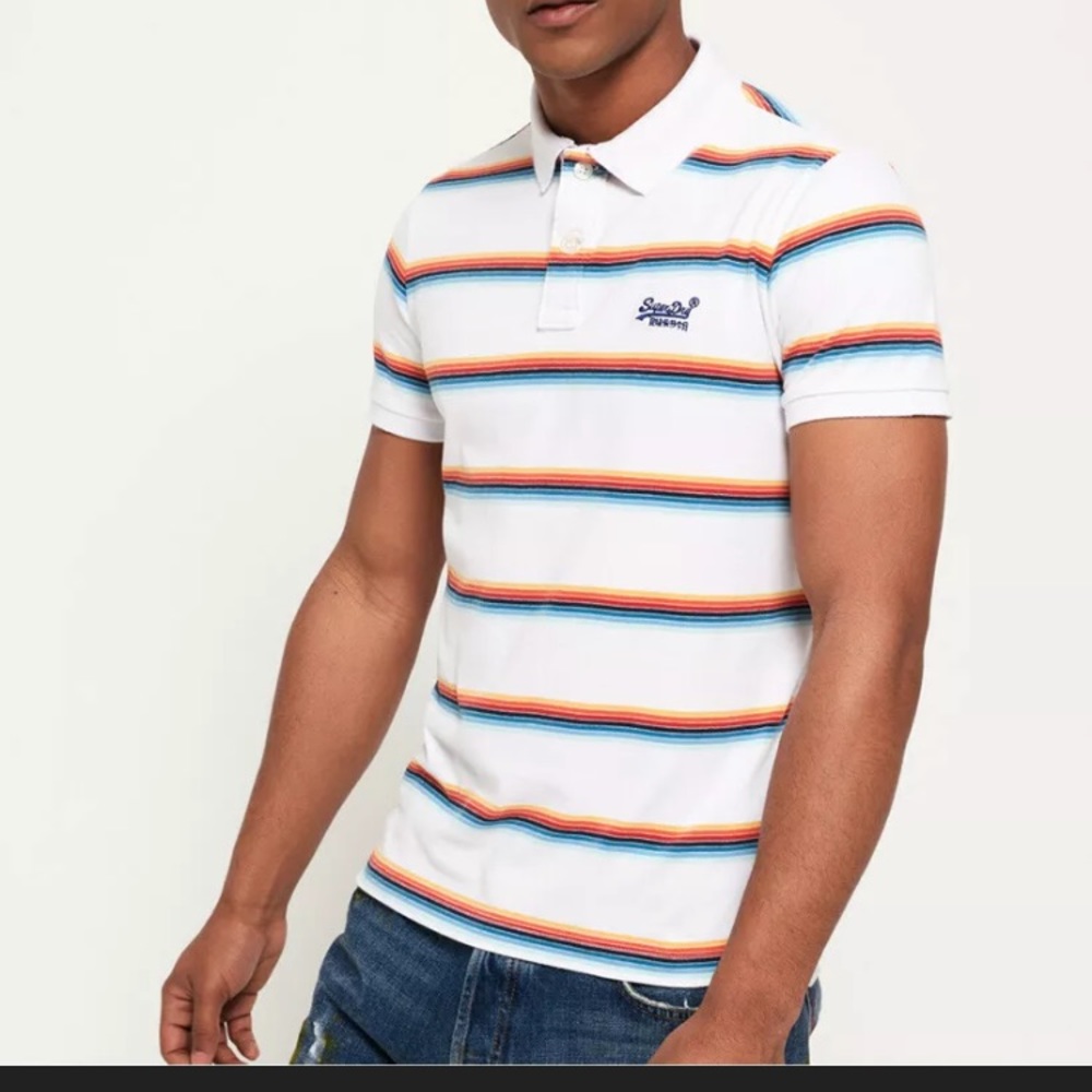 Men’s superdry Cali surf polo striped shirt